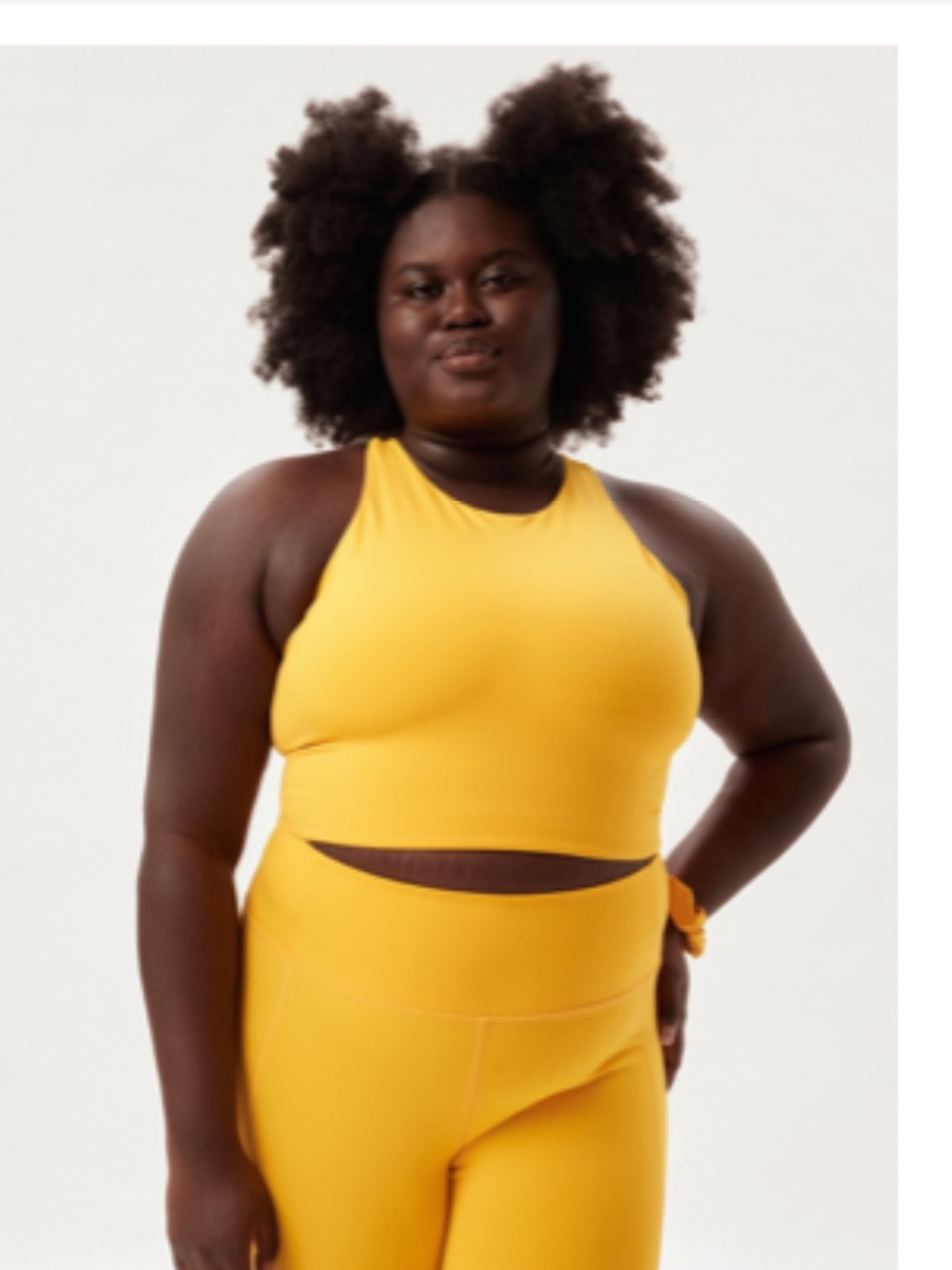 girlfriend collective Dylan Tank Bra in Bright Yellow